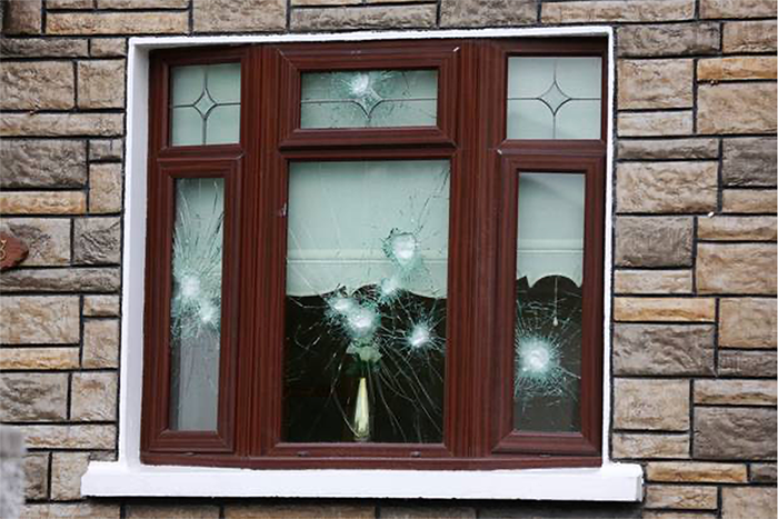 Siege security glass stops intruders